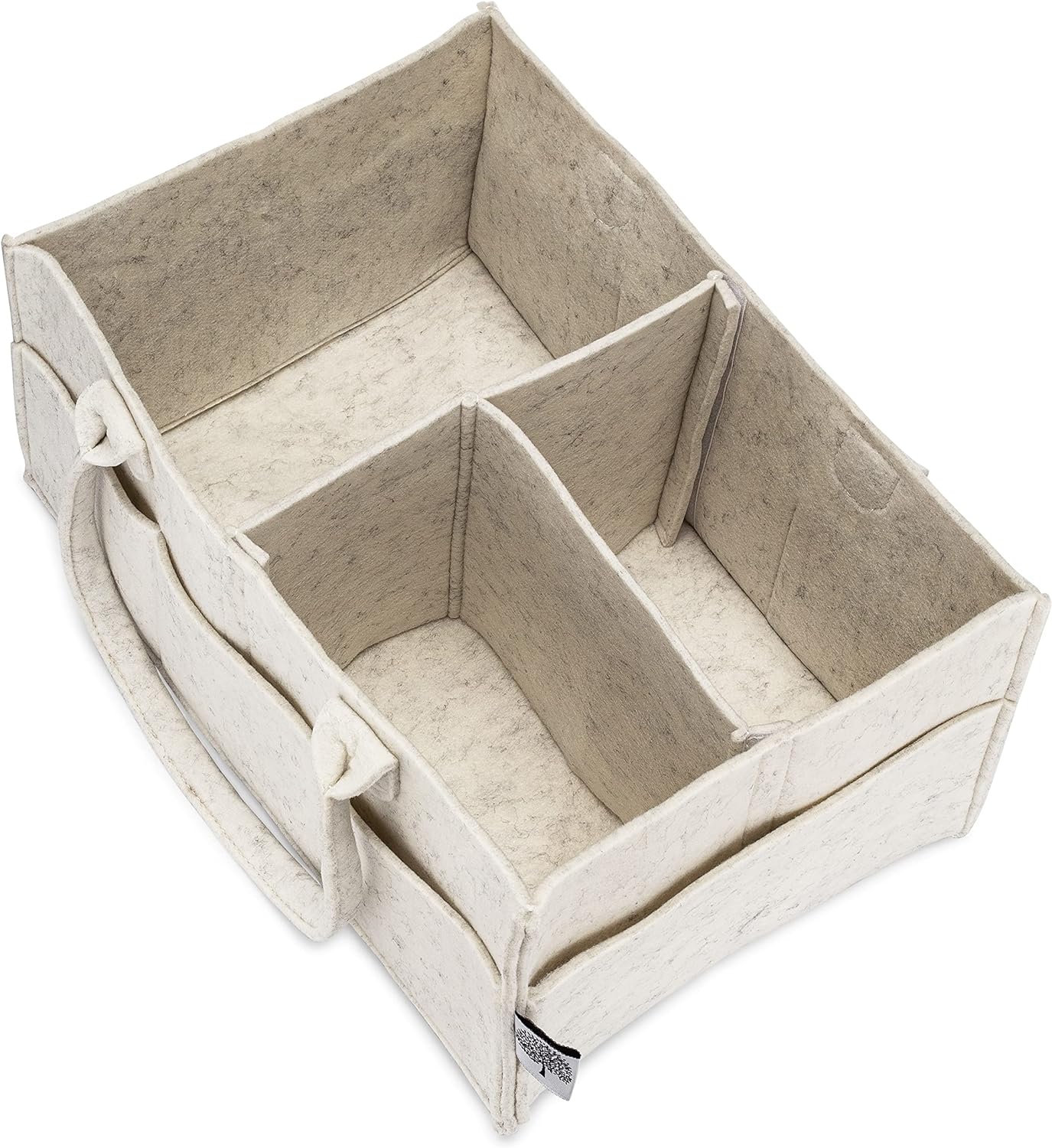 Parker Baby Diaper Caddy - Nursery Storage Bin and Car Organizer for Diapers and Baby Wipes - Grey - Image 3